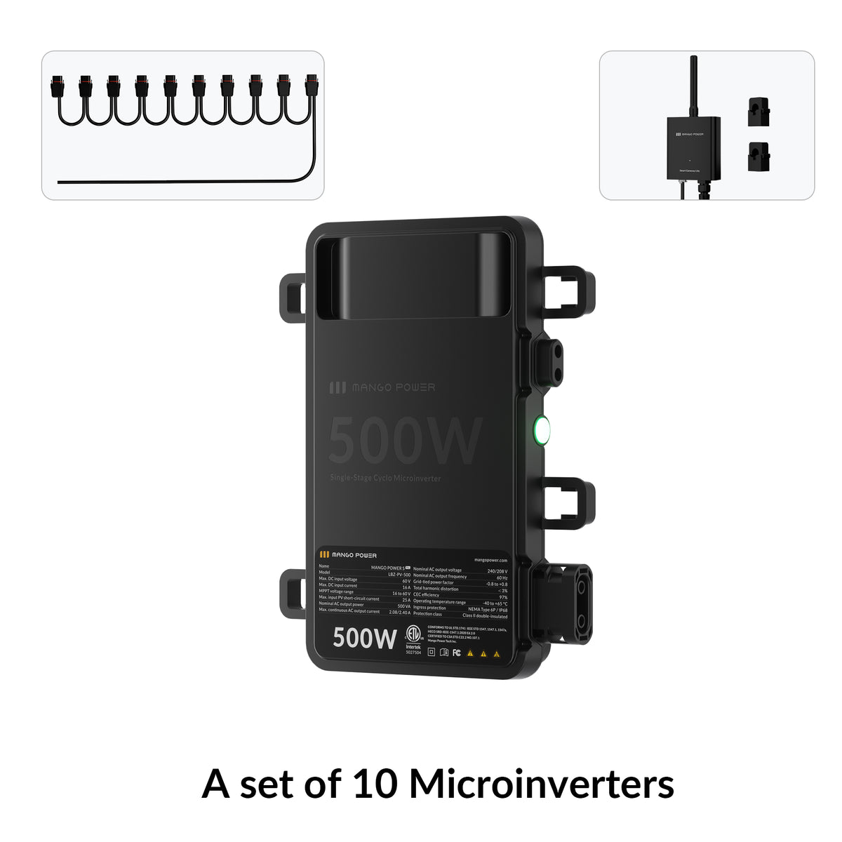 Mango Power S Pro Microinverter 500W*10 set + Zero-Export Gateway